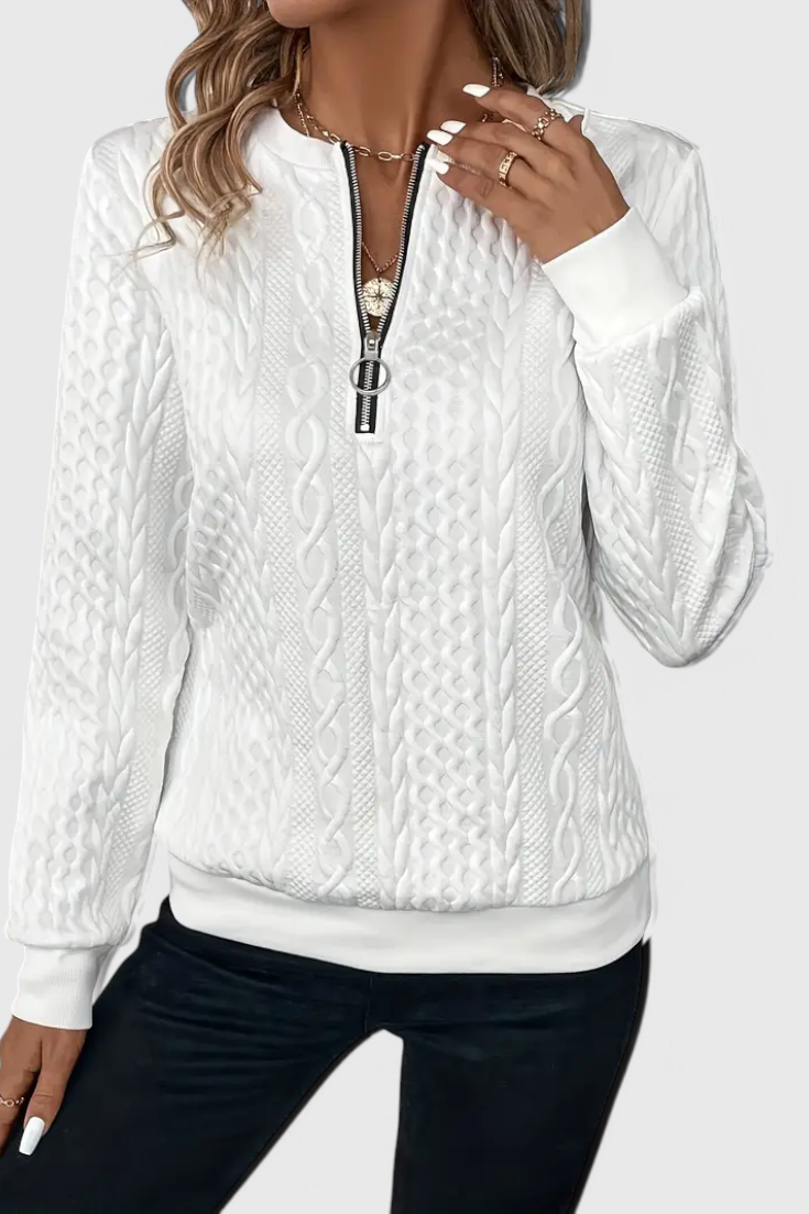 Zoey Soft Zip Knit Jumper | Elina Dublin