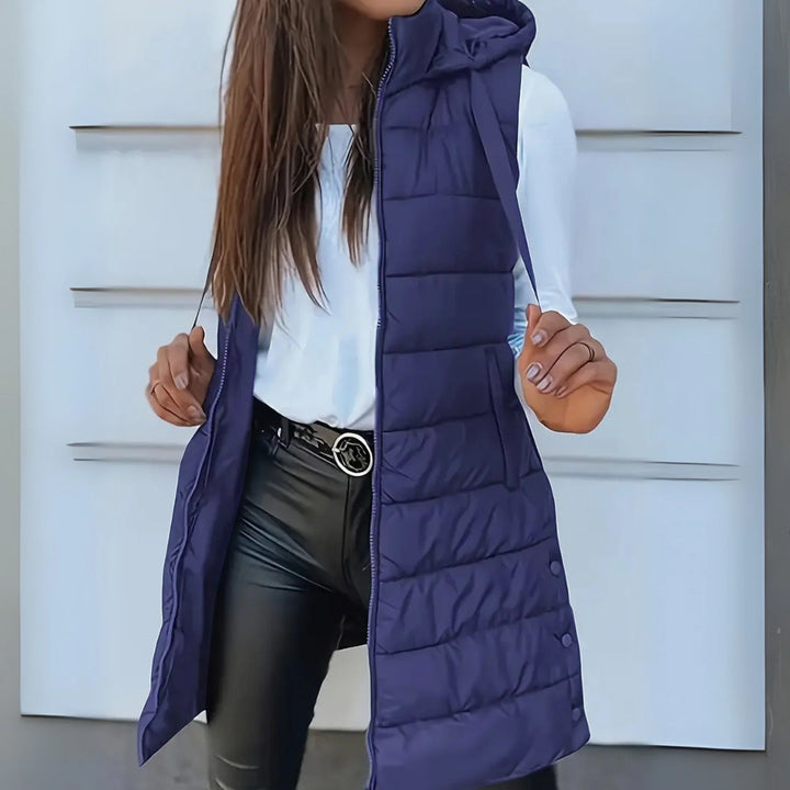 RAIN™ - Casual Sleeveless Hood Long Puffer Vest | Elina Dublin