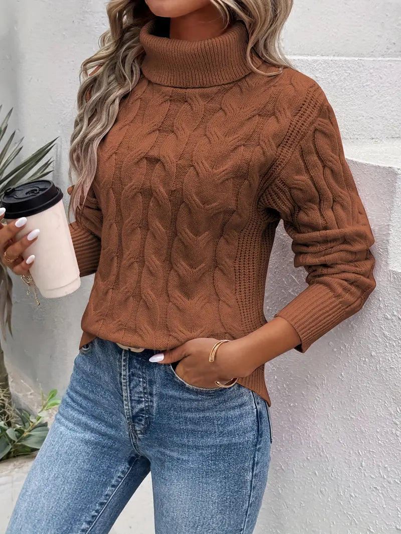 Ceathchnoc - Cable Turtleneck Sweater | Elina Dublin
