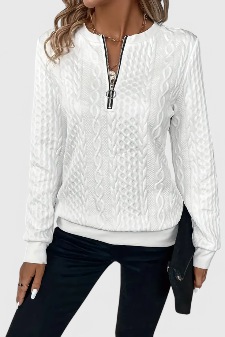 Zoey Soft Zip Knit Jumper | Elina Dublin