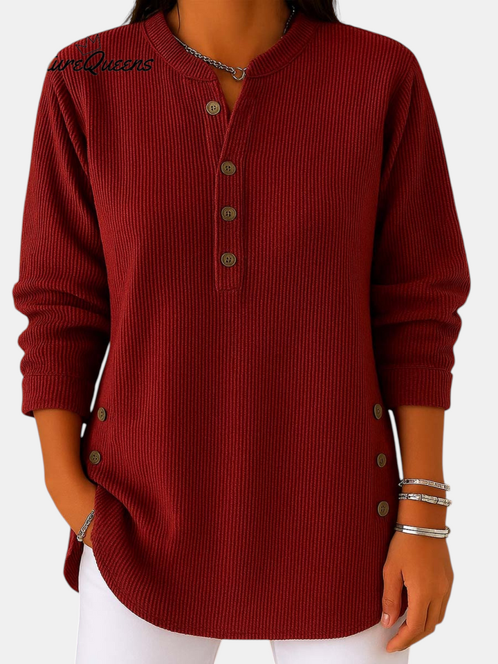 Sandrine™ — Flowy Buttoned Tunic, Elegant and Relaxed | Elina Dublin