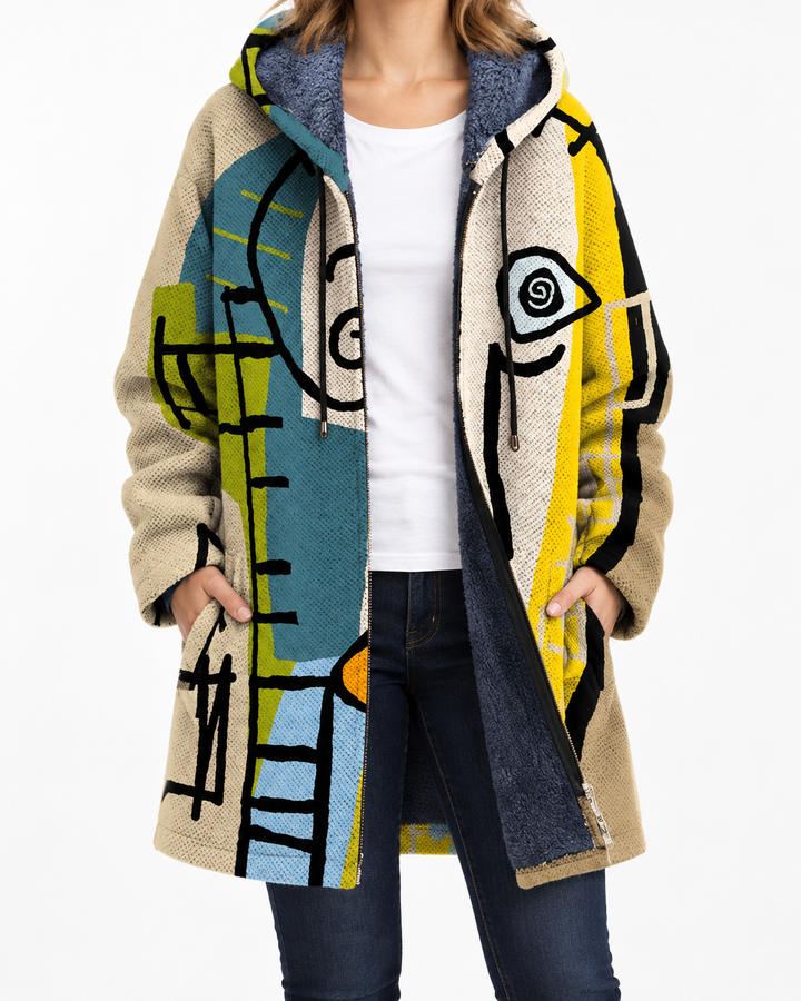 Abstract Pattern Coat — Elina Dublin studio photograph
