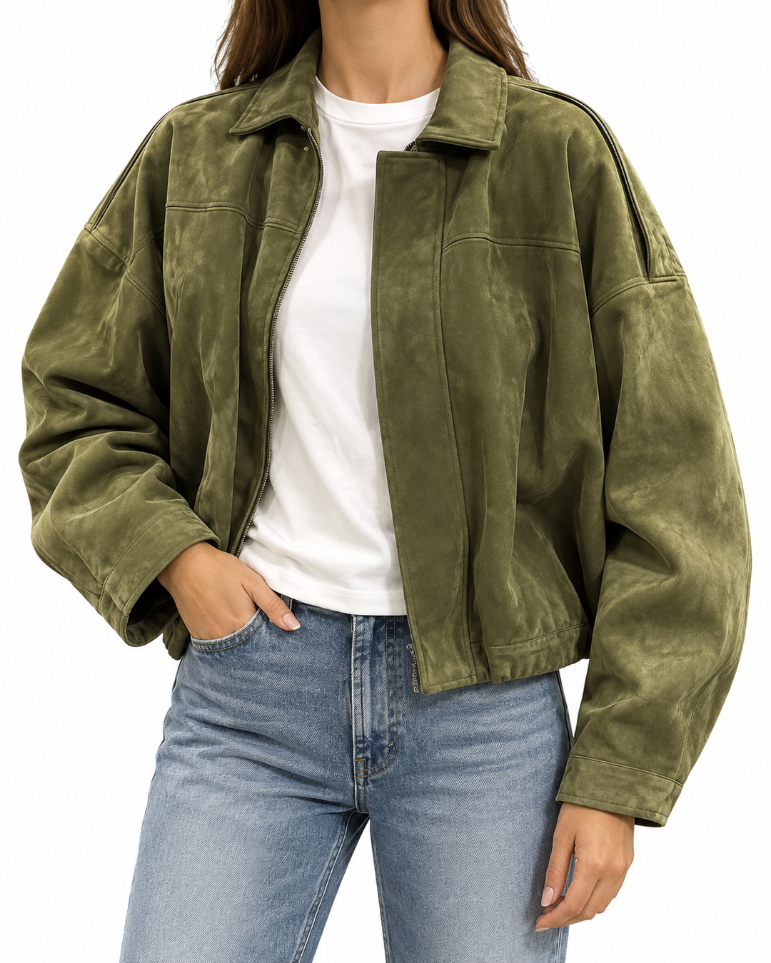 ALEENA™ – Relaxed Fit Military Style Jacket — Elina Dublin studio photograph