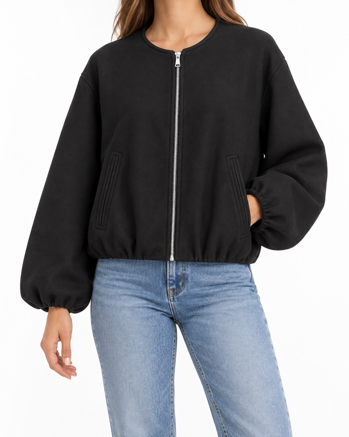 ARMINDA™ – Casual Balloon Sleeve Jacket — Elina Dublin studio photograph