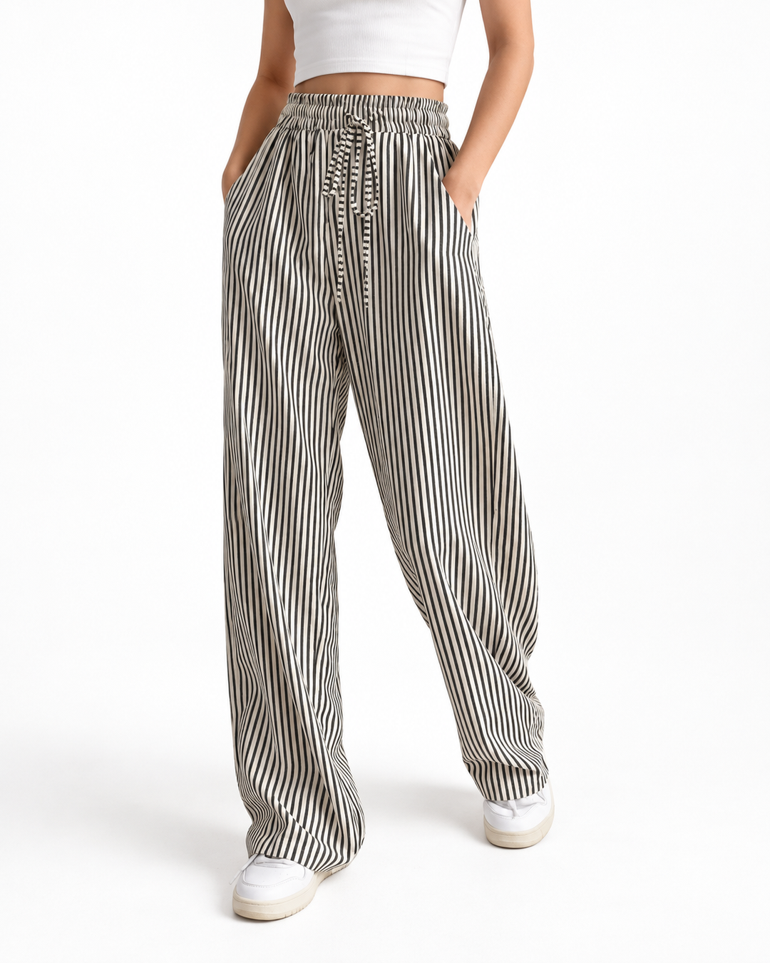 BAYLEEZ™ – Simple Summer Striped Relaxed Fit Bottoms — Elina Dublin studio photograph