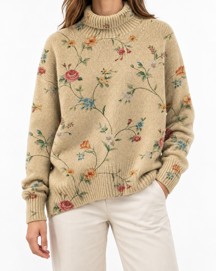 Ceathscolb - Artistic Multicolour Jumper — Elina Dublin studio photograph