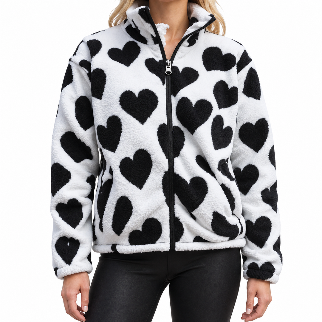 Cecília - Reversible Heart Coat — Elina Dublin studio photograph