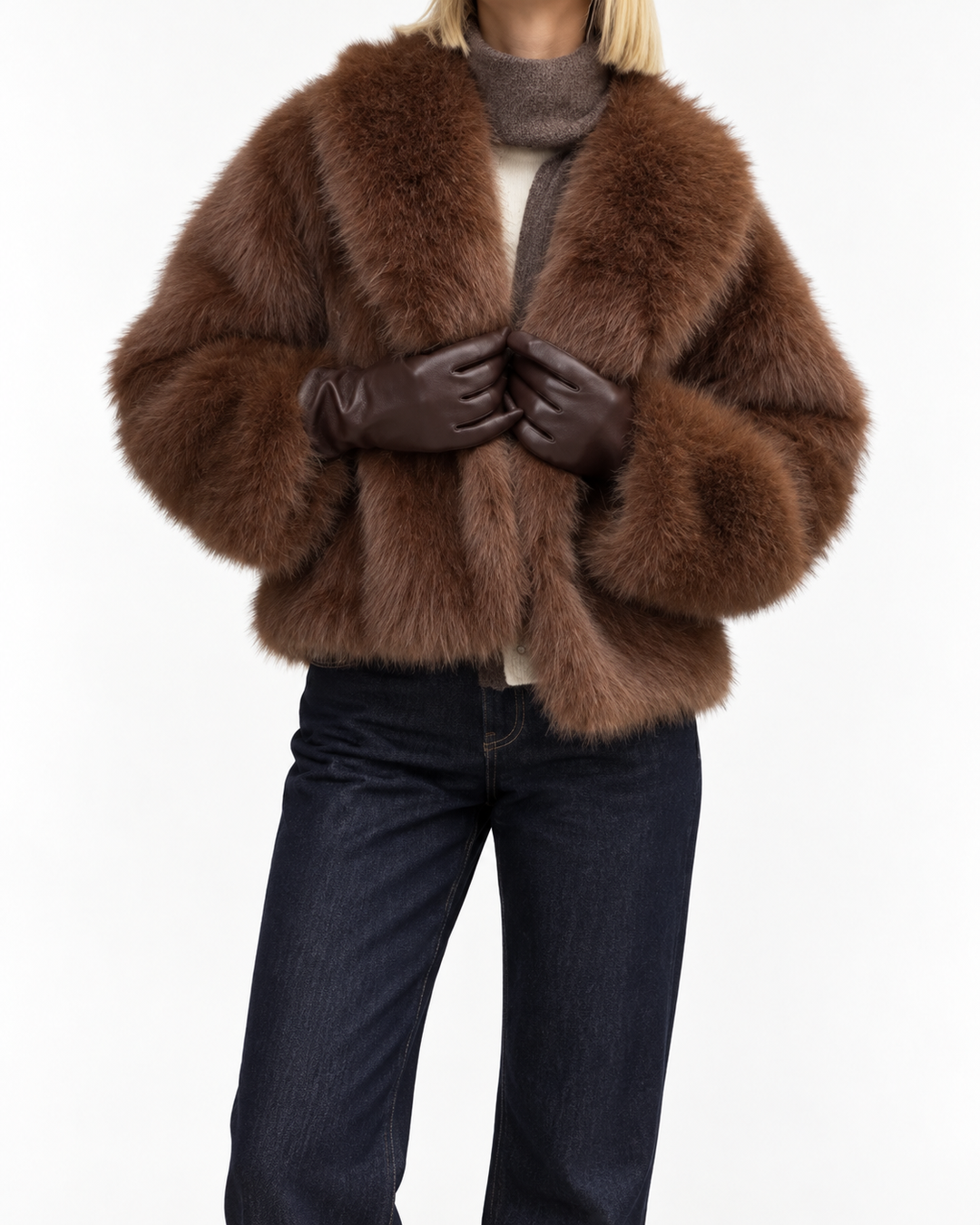CELESTIA™ - Chic Faux Loose Fit Winter High-End Coat — Elina Dublin studio photograph