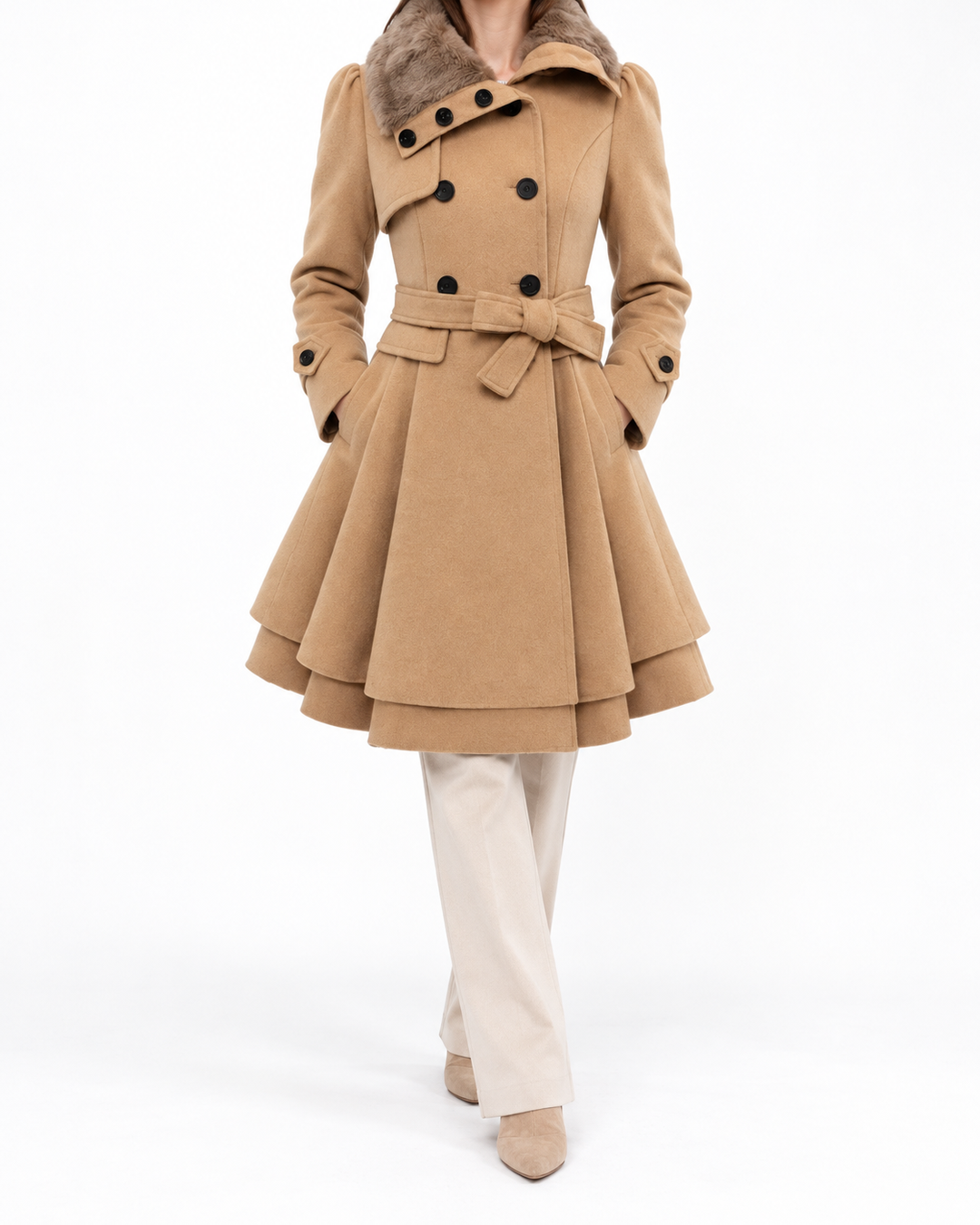 CLAUDIA™ | Vintage Flair Trench Coat — Elina Dublin studio photograph