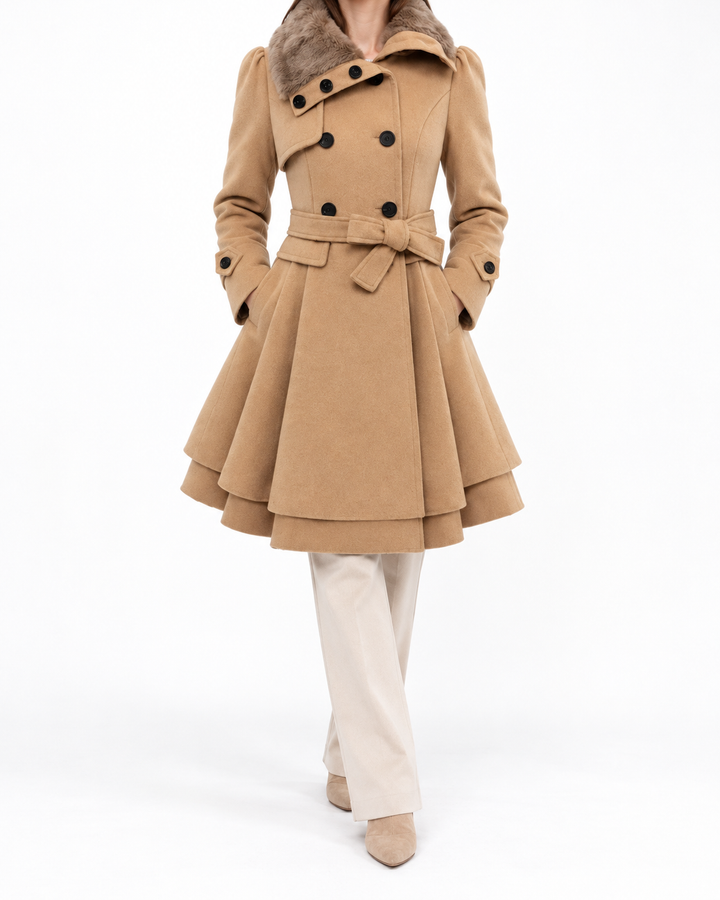 CLAUDIA™ | Vintage Flair Trench Coat — Elina Dublin studio photograph