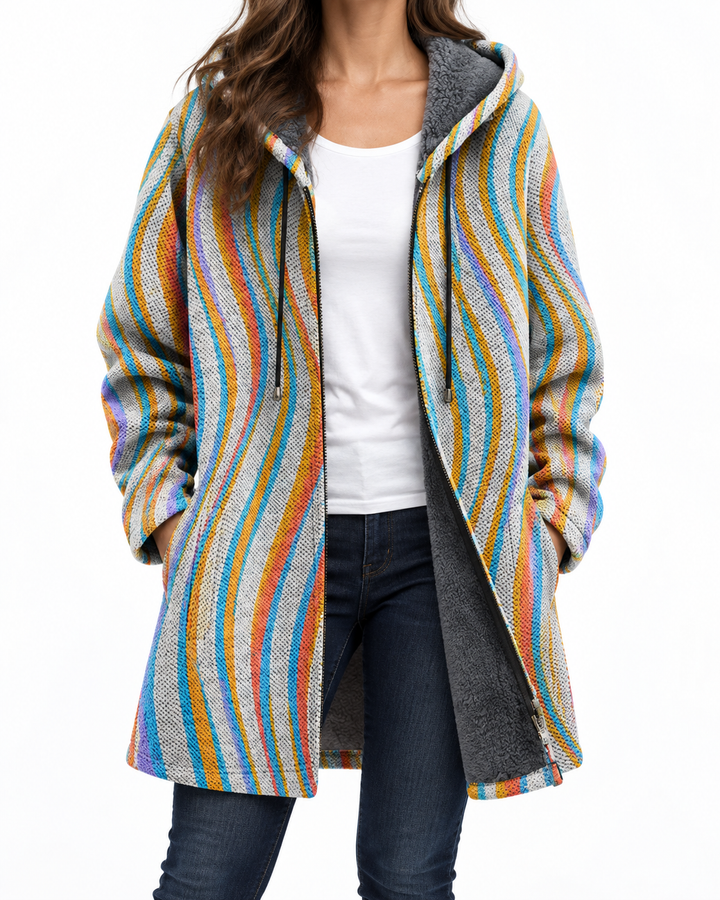 Coat with Wavy Stripes — Elina Dublin studio photograph