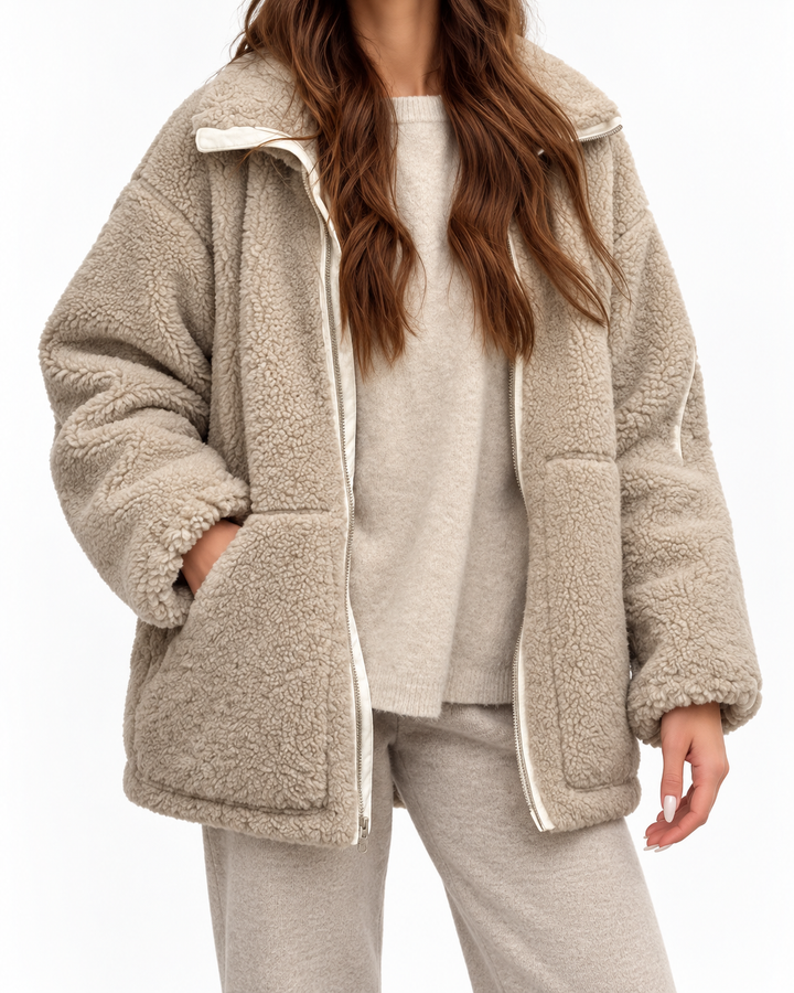 DORA™ | Soft Teddy Jacket — Elina Dublin studio photograph