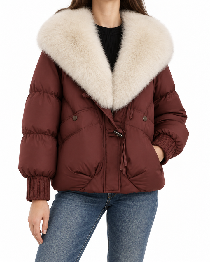 ELIZA™ - Winter Short Fur Collar  Jacket — Elina Dublin studio photograph