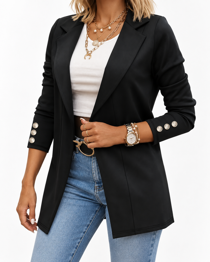 EMMA™ - Chic Open Front Jacket — Elina Dublin studio photograph