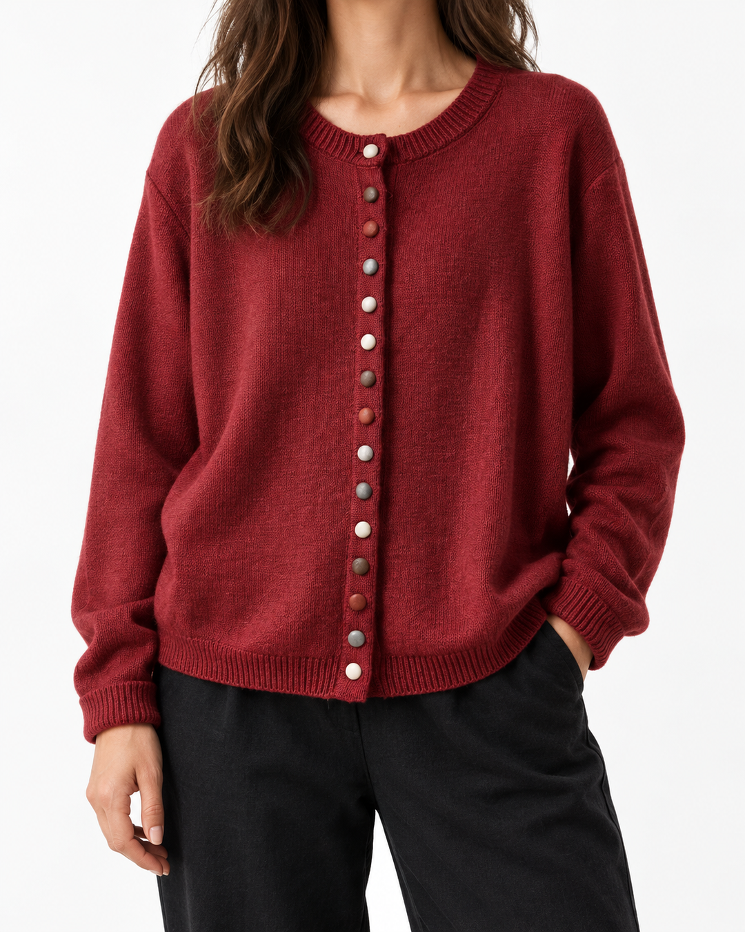 Esmeralda - Elegant Cardigan — Elina Dublin studio photograph