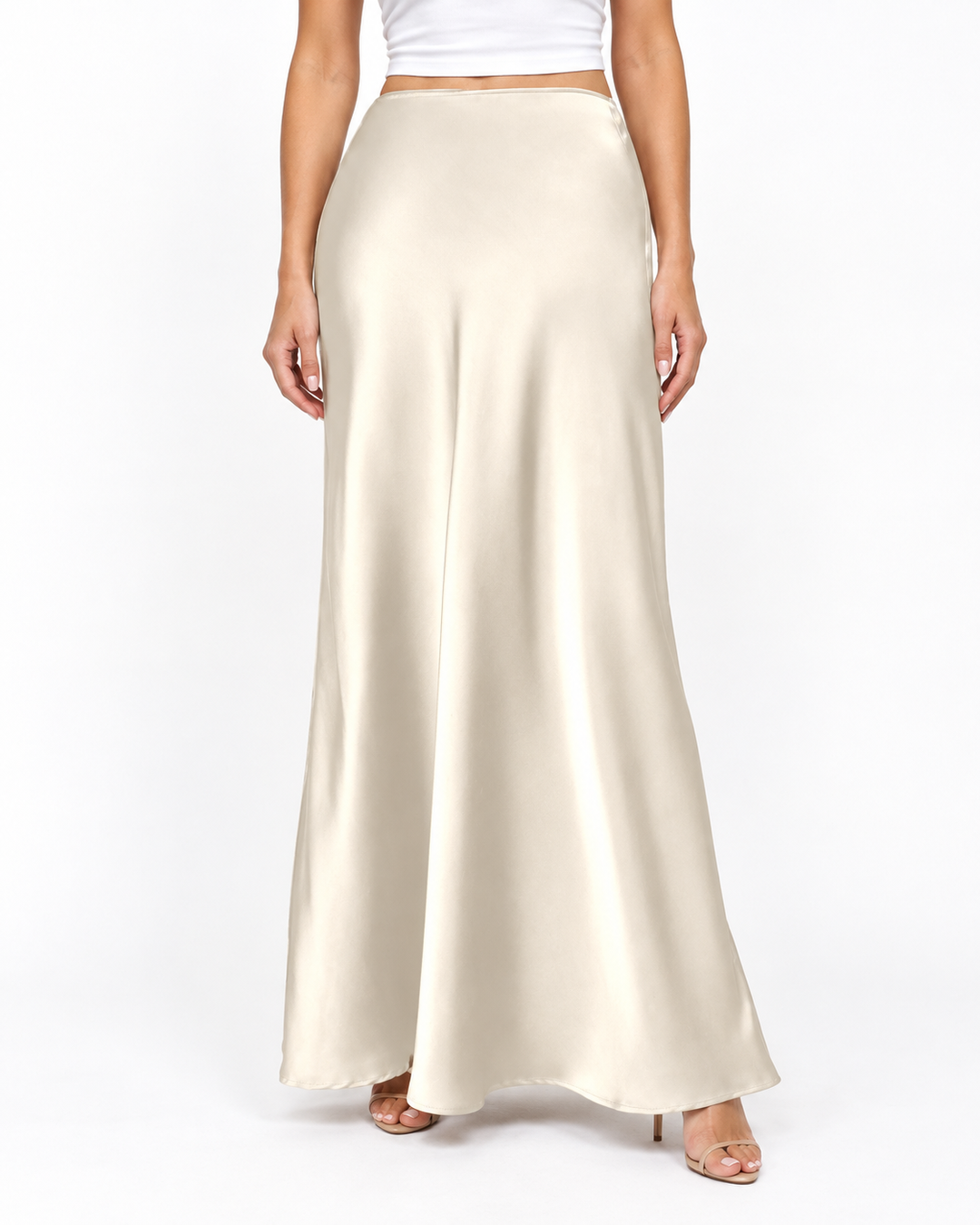 FIONA™ - Satin High-Waist Skirt — Elina Dublin studio photograph