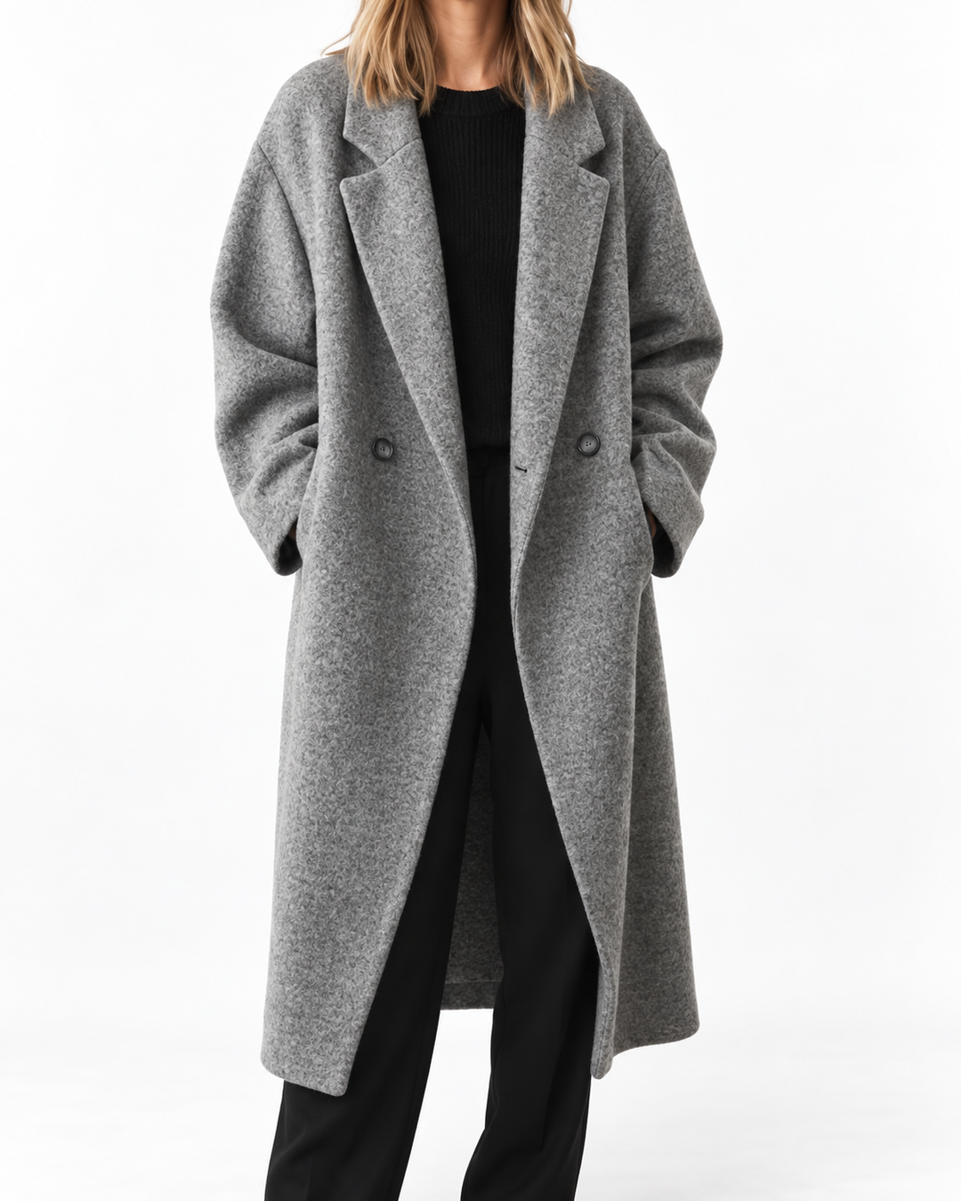 FIONA™ | Classic Tailored Overcoat — Elina Dublin studio photograph