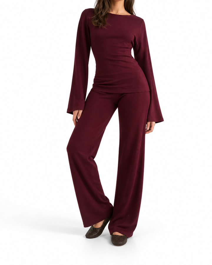 HARLOW™ – Flare Sleeve Casual Two-Piece Set — Elina Dublin studio photograph