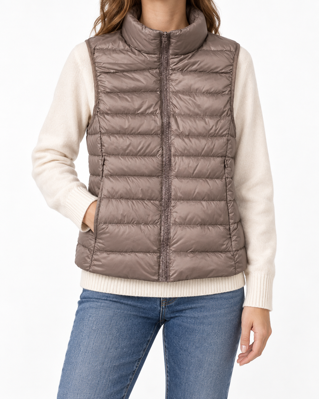 HAZEL™ | Lightweight Quilted Vest — Elina Dublin studio photograph