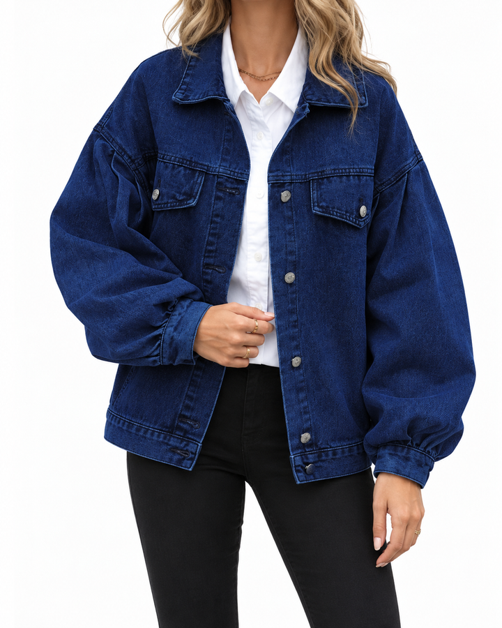 HEILA™ - Casual Long Sleeve Button Down Jacket — Elina Dublin studio photograph