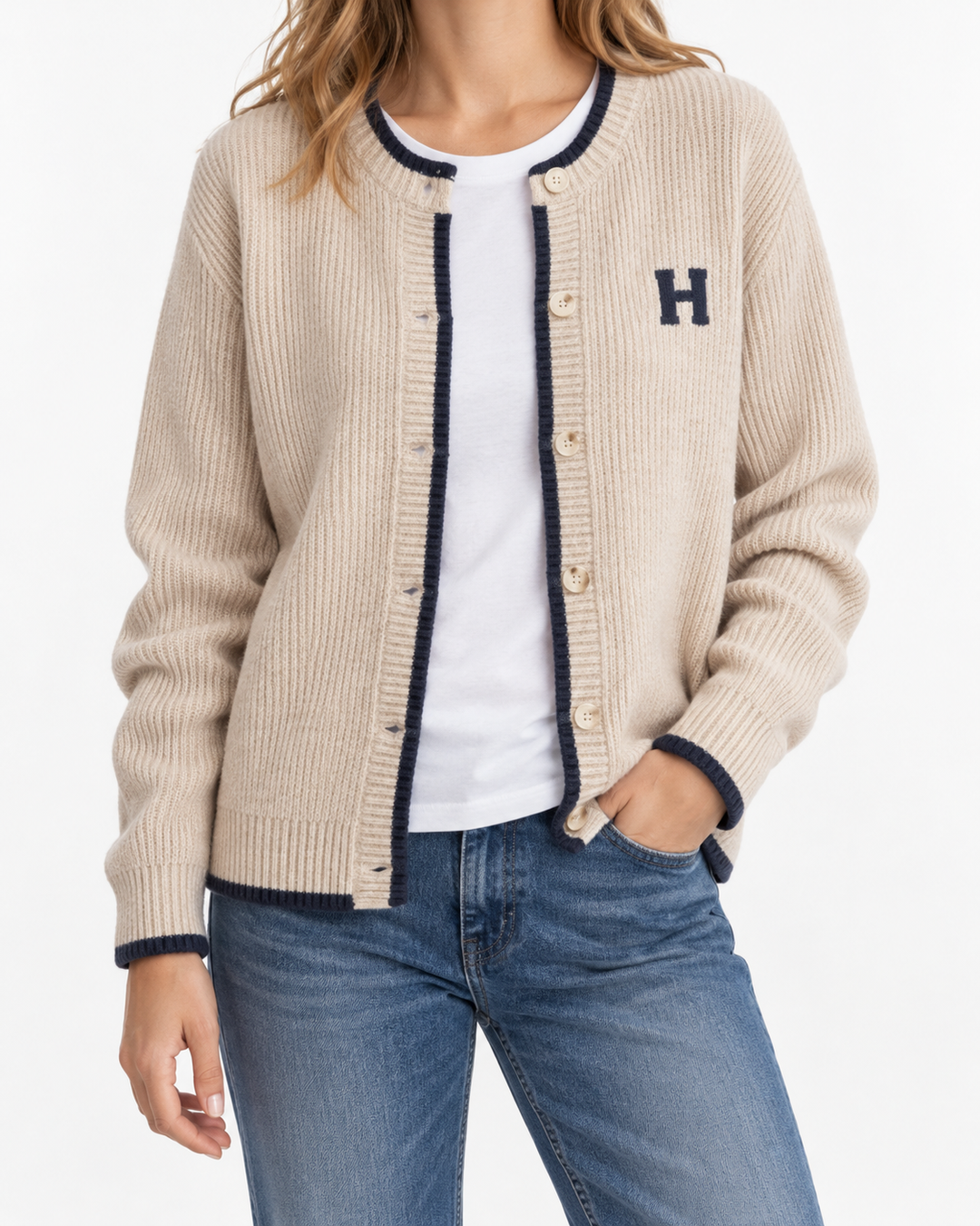 Helena - Classic Cardigan — Elina Dublin studio photograph