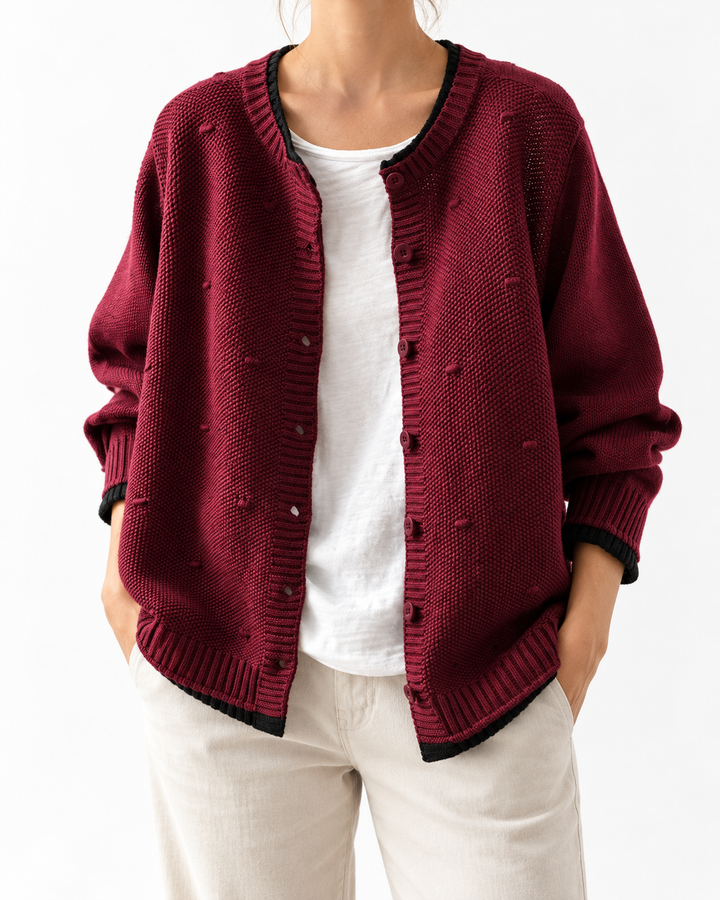 Isadora - Textured Cardigan — Elina Dublin studio photograph