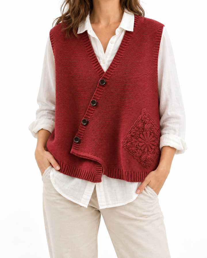 Joana - Knitted Gilet — Elina Dublin studio photograph