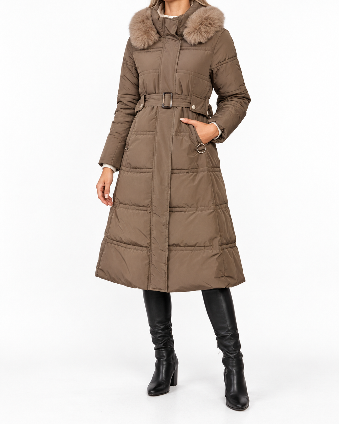 LEYLA™ - Stylish Plush Coat with Waist Tie for Cozy Fall & Winter — Elina Dublin studio photograph