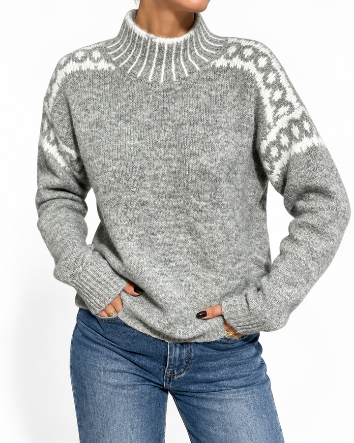 Mathilde™ — Warm Sweater with Nordic Charm — Elina Dublin studio photograph