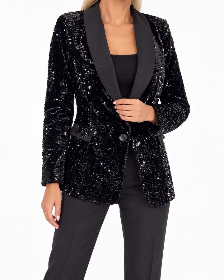 LUXARA™ -Shimmer Sequin Blazer — Elina Dublin studio photograph
