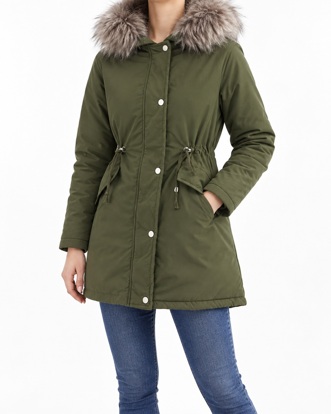 MARINA™ | Warm Velvet-Trimmed Parka — Elina Dublin studio photograph