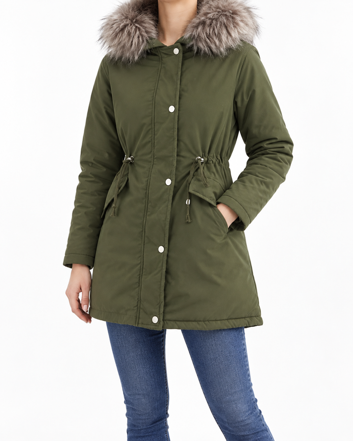 MARINA™ | Warm Velvet-Trimmed Parka — Elina Dublin studio photograph