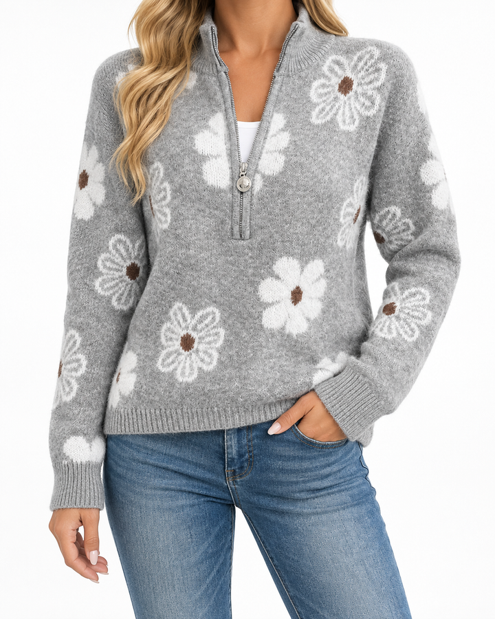 Monique™ – Timeless Elegant Floral Cardigan — Elina Dublin studio photograph