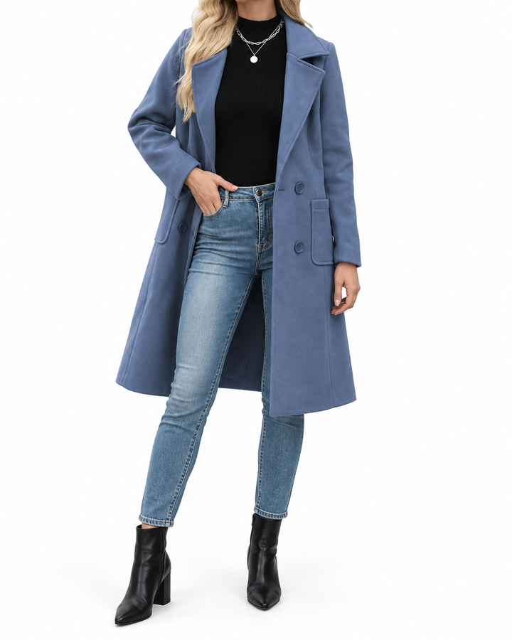 MOORE™ - Casual Wool Blend Warm Coat with Notch Lapel for Winter Wear — Elina Dublin studio photograph