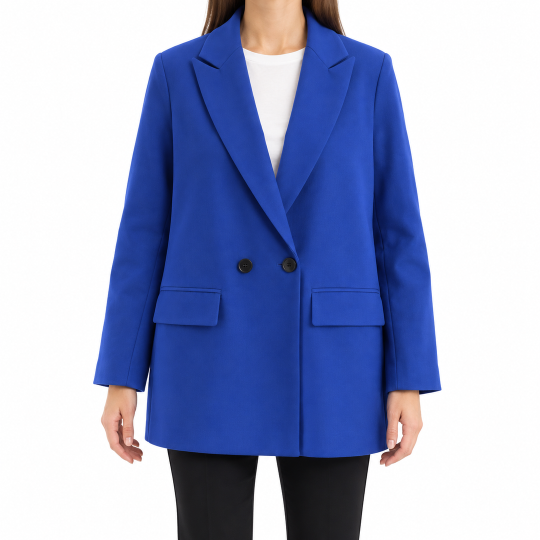 Oversized Coat with Modern Lines — Elina Dublin studio photograph