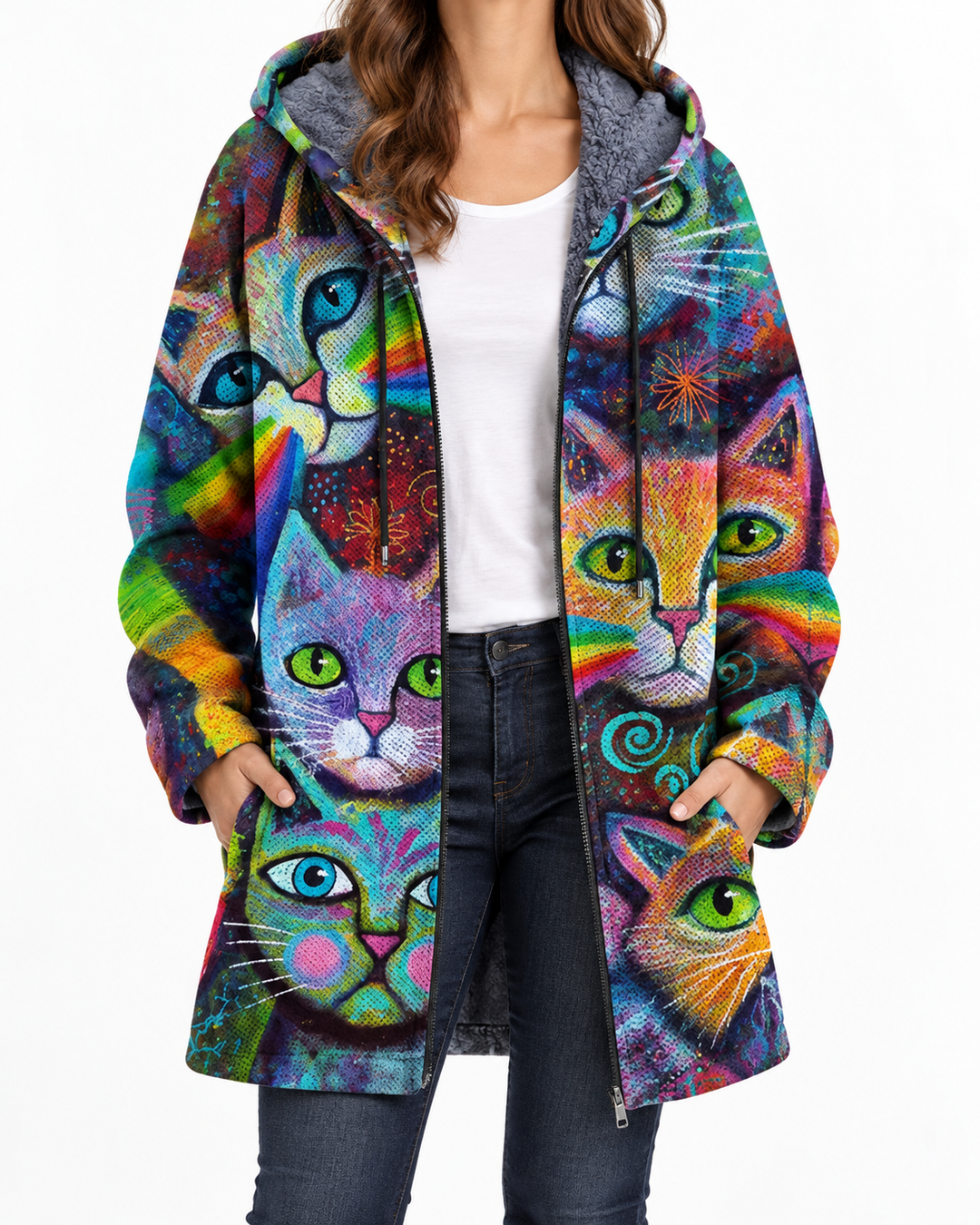Rainbow Cat Sweatshirt — Elina Dublin studio photograph