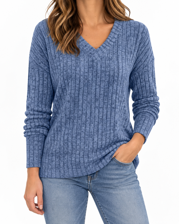 Sceirghleann - Vneck Comfy Sweater — Elina Dublin studio photograph