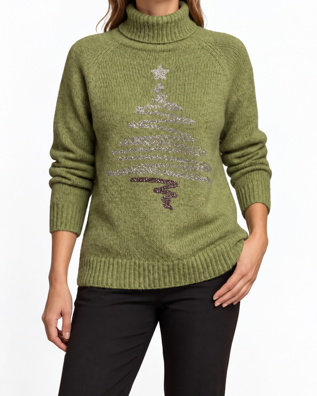 Sceirriasc - Snowgreen Highneck Jumper — Elina Dublin studio photograph