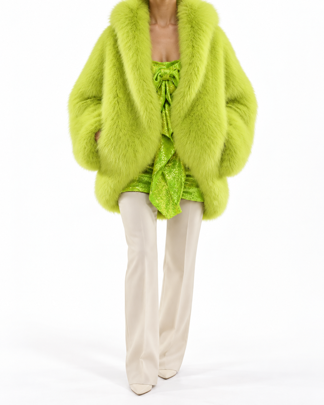 STELLA™ - Comfy Hooded Long Sleeve Faux Coat — Elina Dublin studio photograph