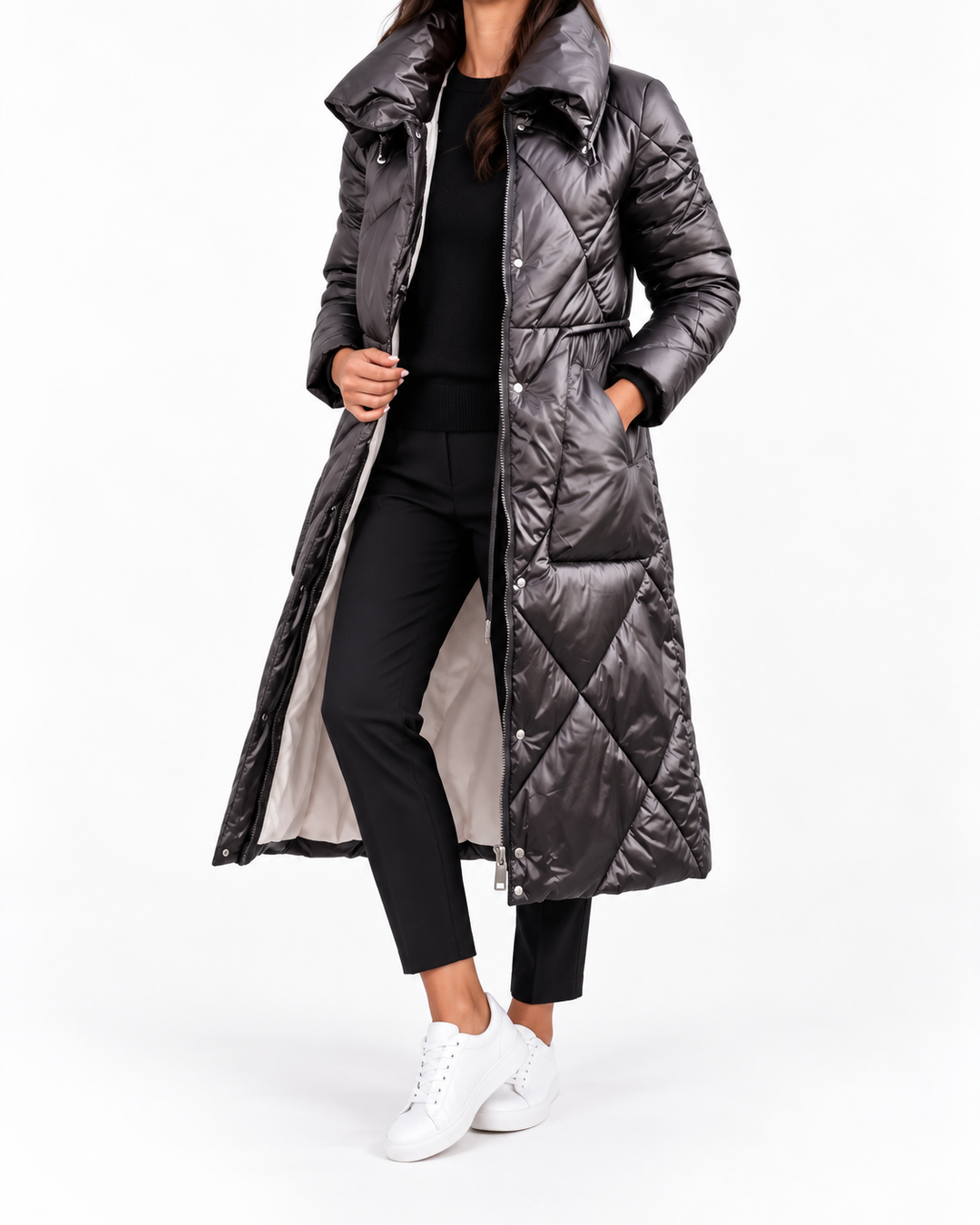 STELLA™ - Modern Quilted Coat — Elina Dublin studio photograph