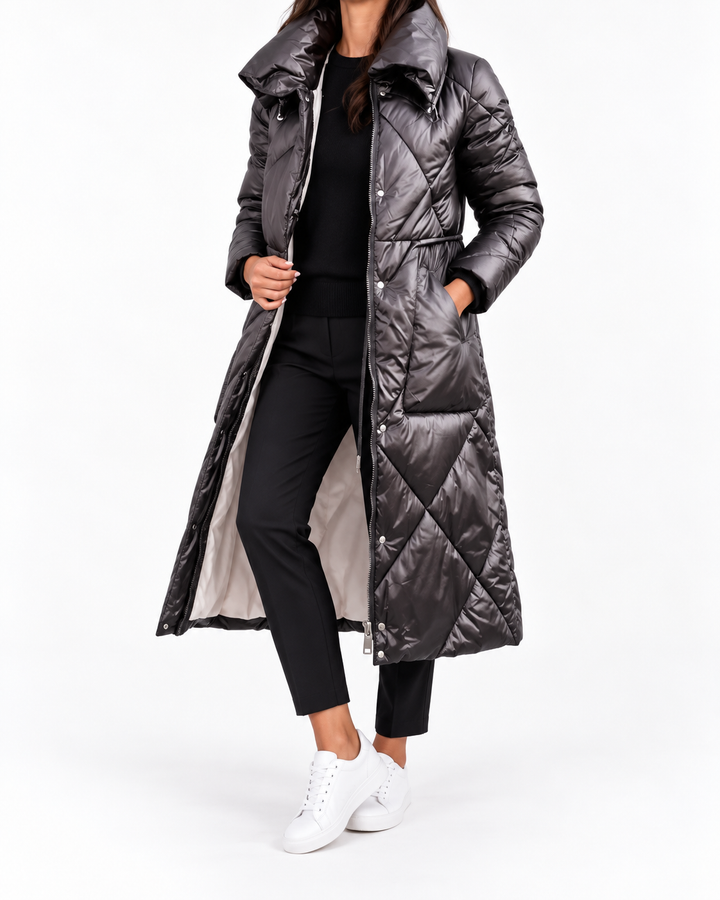 STELLA™ - Modern Quilted Coat — Elina Dublin studio photograph