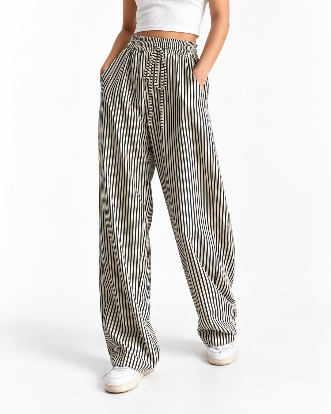 TAITE™ - Simple Summer Striped Relaxed Fit Buttom — Elina Dublin studio photograph