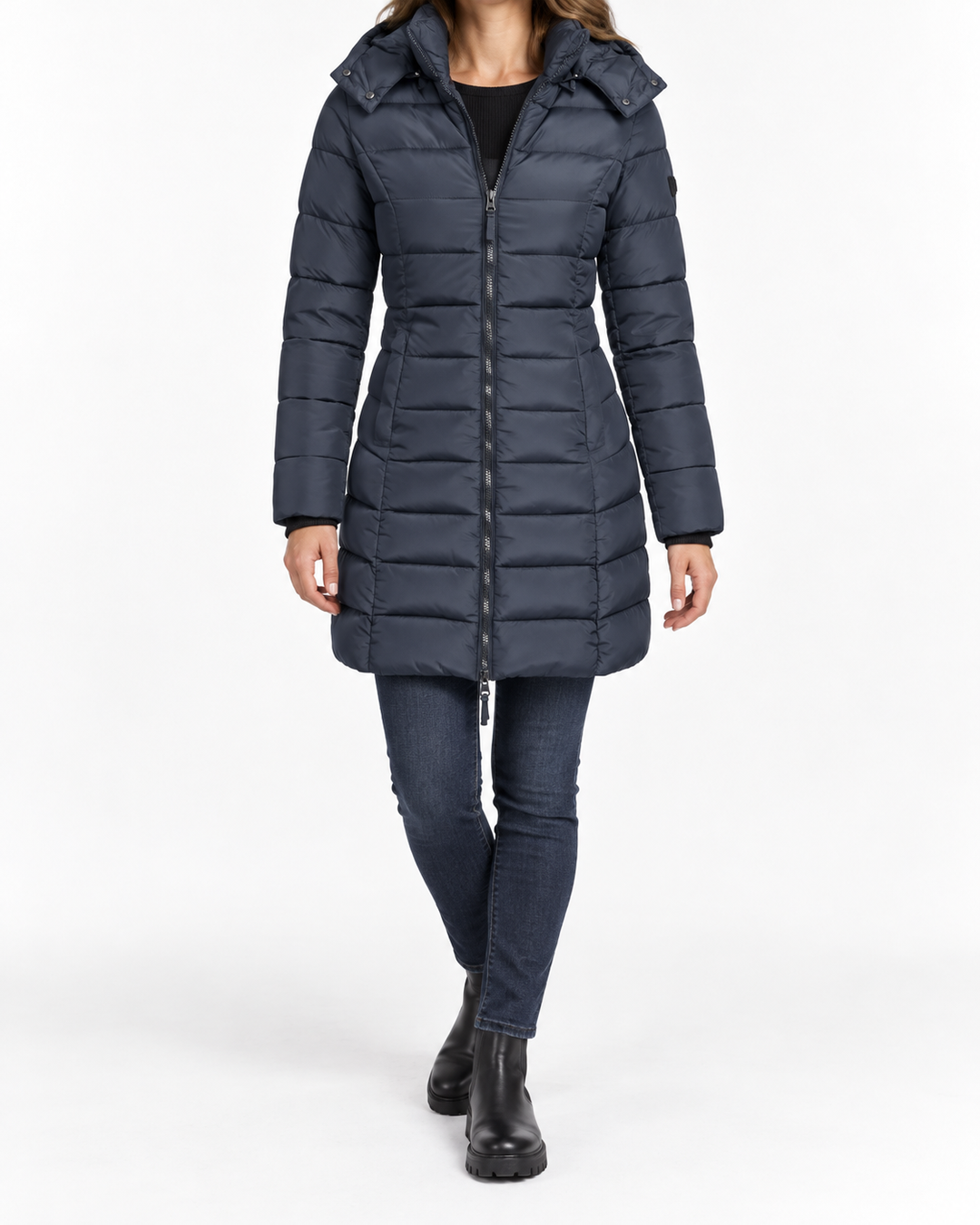 TALIA™ - Classic Long Puffer Jacket — Elina Dublin studio photograph