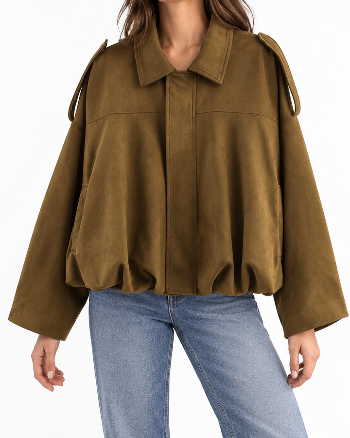 TALU™ - Comfy Loose Fit Military Jacket — Elina Dublin studio photograph