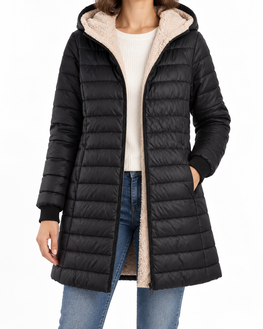 VICKY™ - Cozy Fleece-Lined Puffer Jacket — Elina Dublin studio photograph