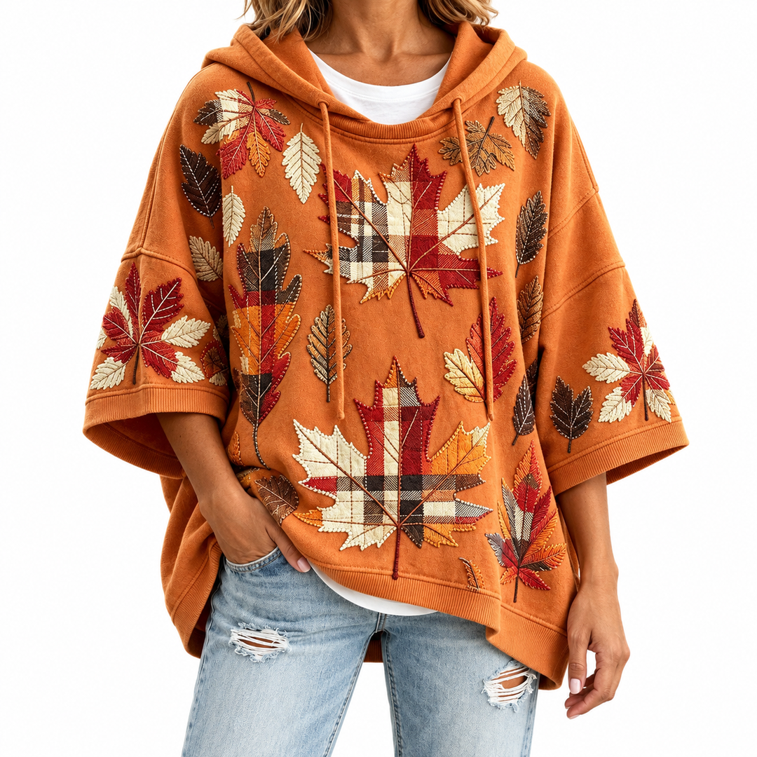 Casual Hoodie with Autumn Motif Print — Elina Dublin studio photograph