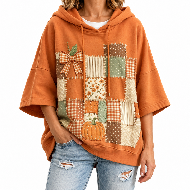 Casual Hoodie with Autumn Elements Print — Elina Dublin studio photograph