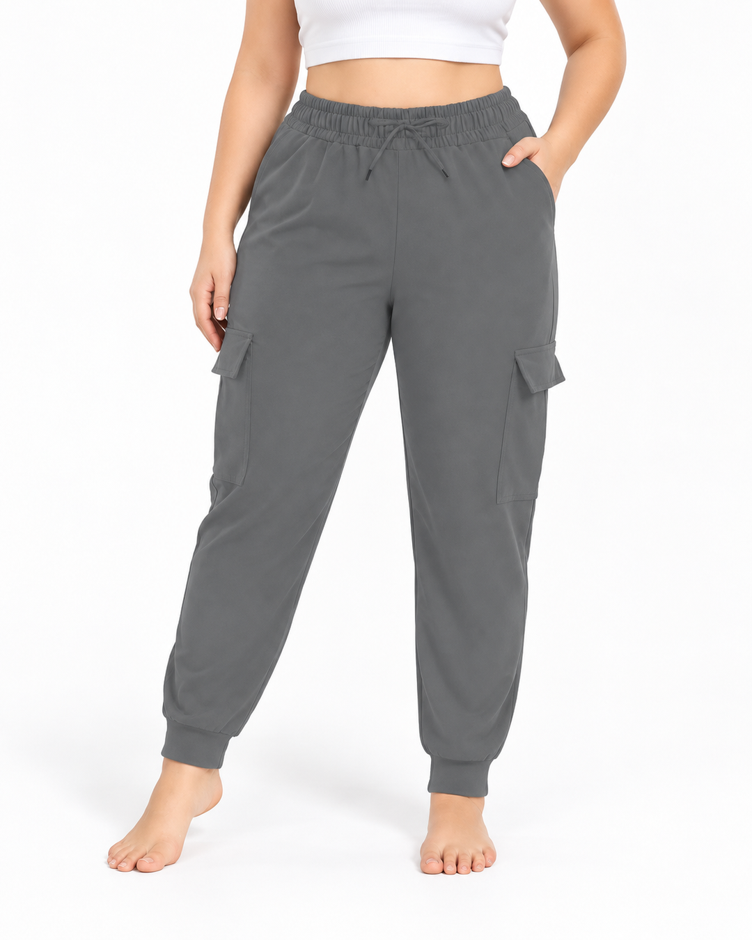 XEXILIA™ - Casual Plus Size Waist Cargo Pants — Elina Dublin studio photograph