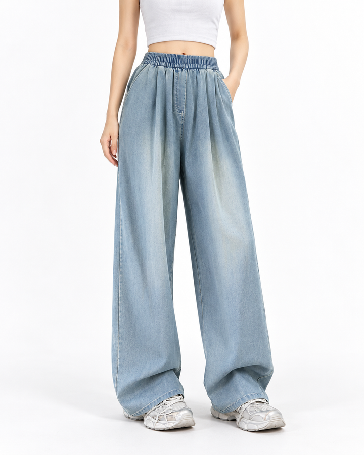 ZINNA™ – Comfy High Waist Wide Flow Pants — Elina Dublin studio photograph