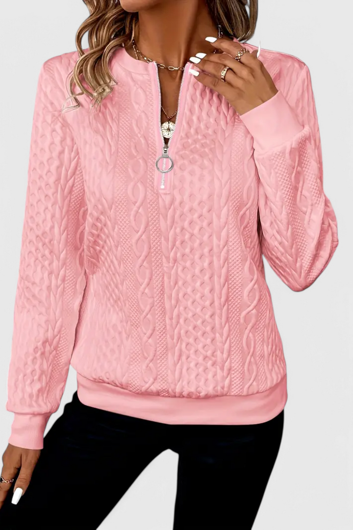 Zoey Soft Zip Knit Jumper | Elina Dublin